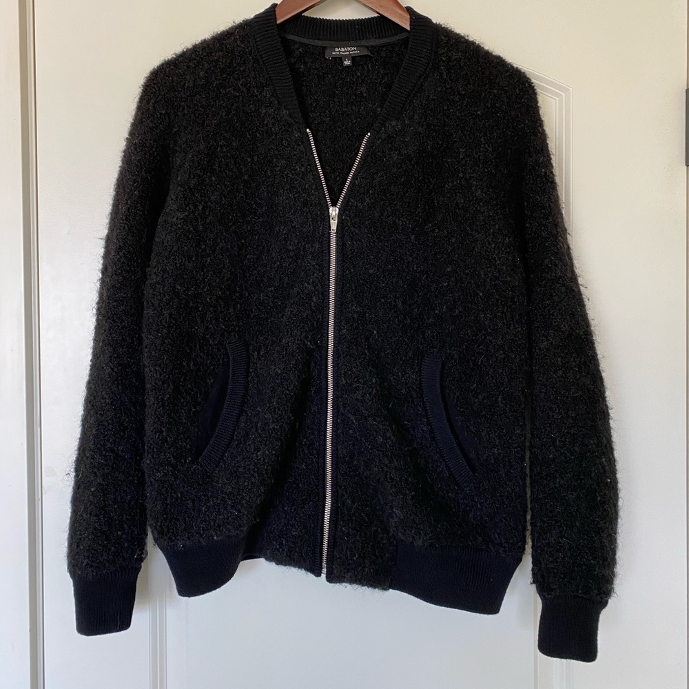 Babaton Italian Alpaca Boucle Bomber, Size Small